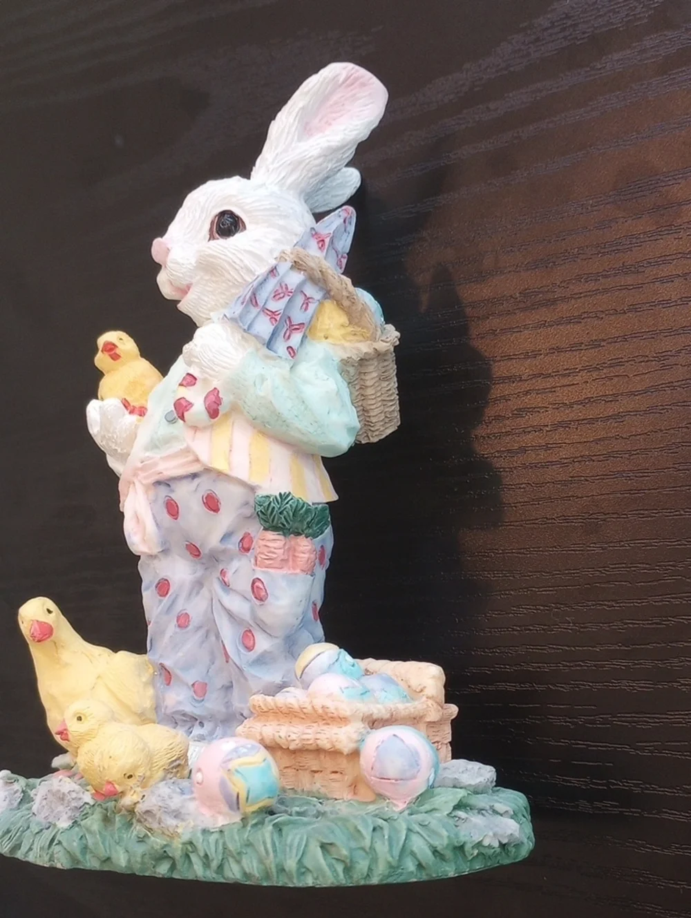Vintage Bunny Rabbit Chicks Ceramic Figurines Pastel Multicolor Spring Summer